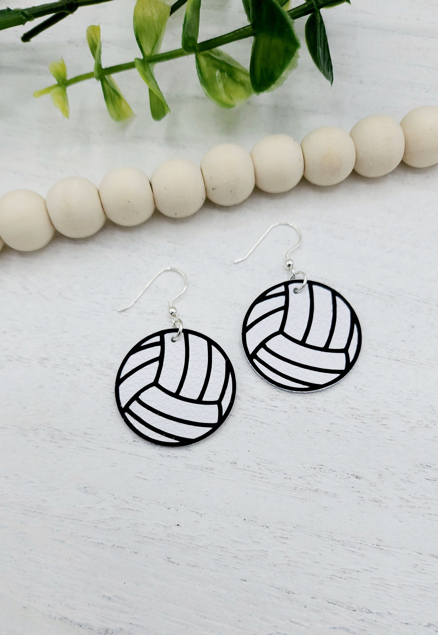 Volleyball Leather Earrings