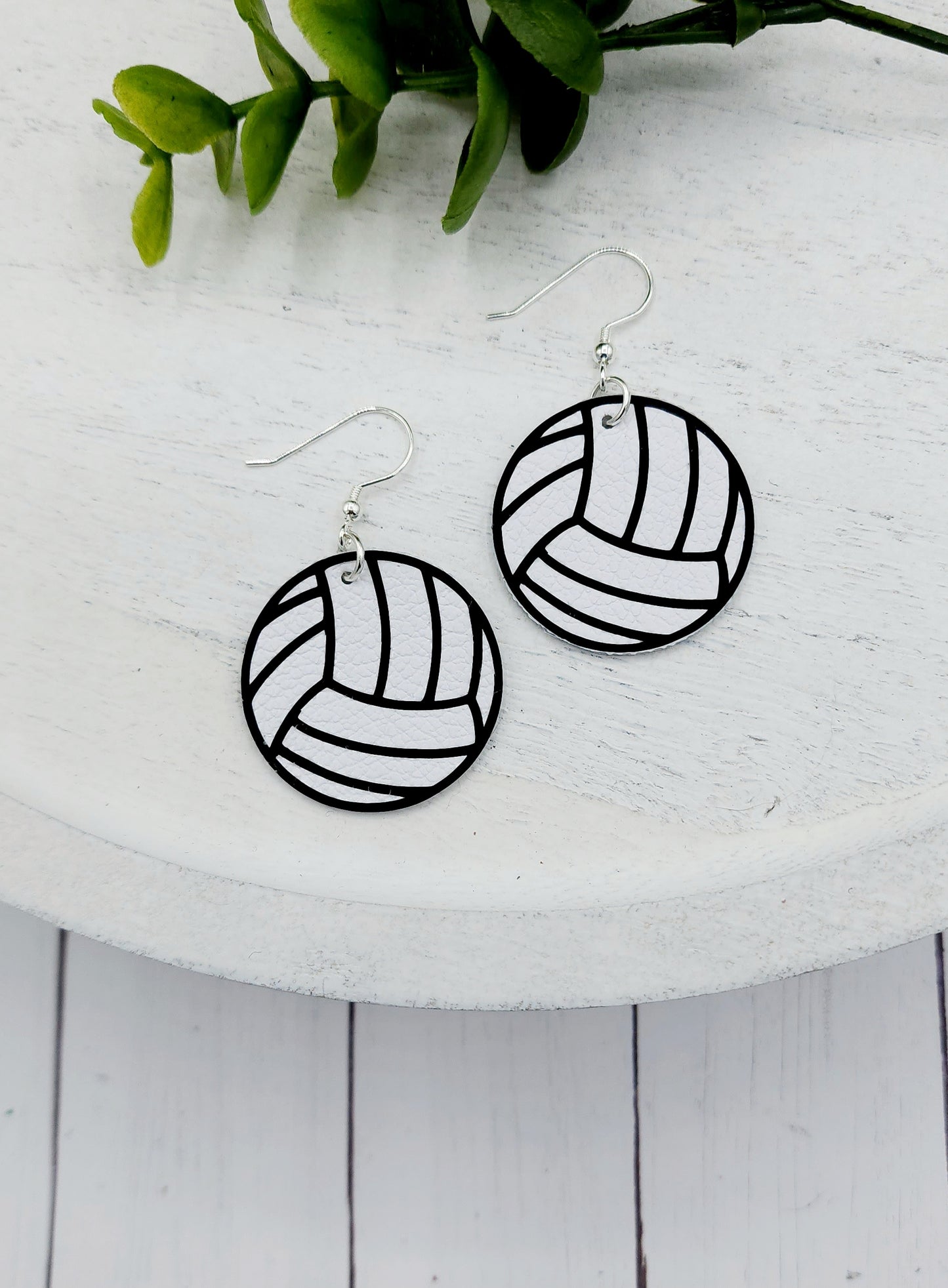 Volleyball Leather Earrings
