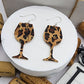 Leopard Wine Cork Earrings