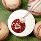 Baseball Glitter Heart Necklace