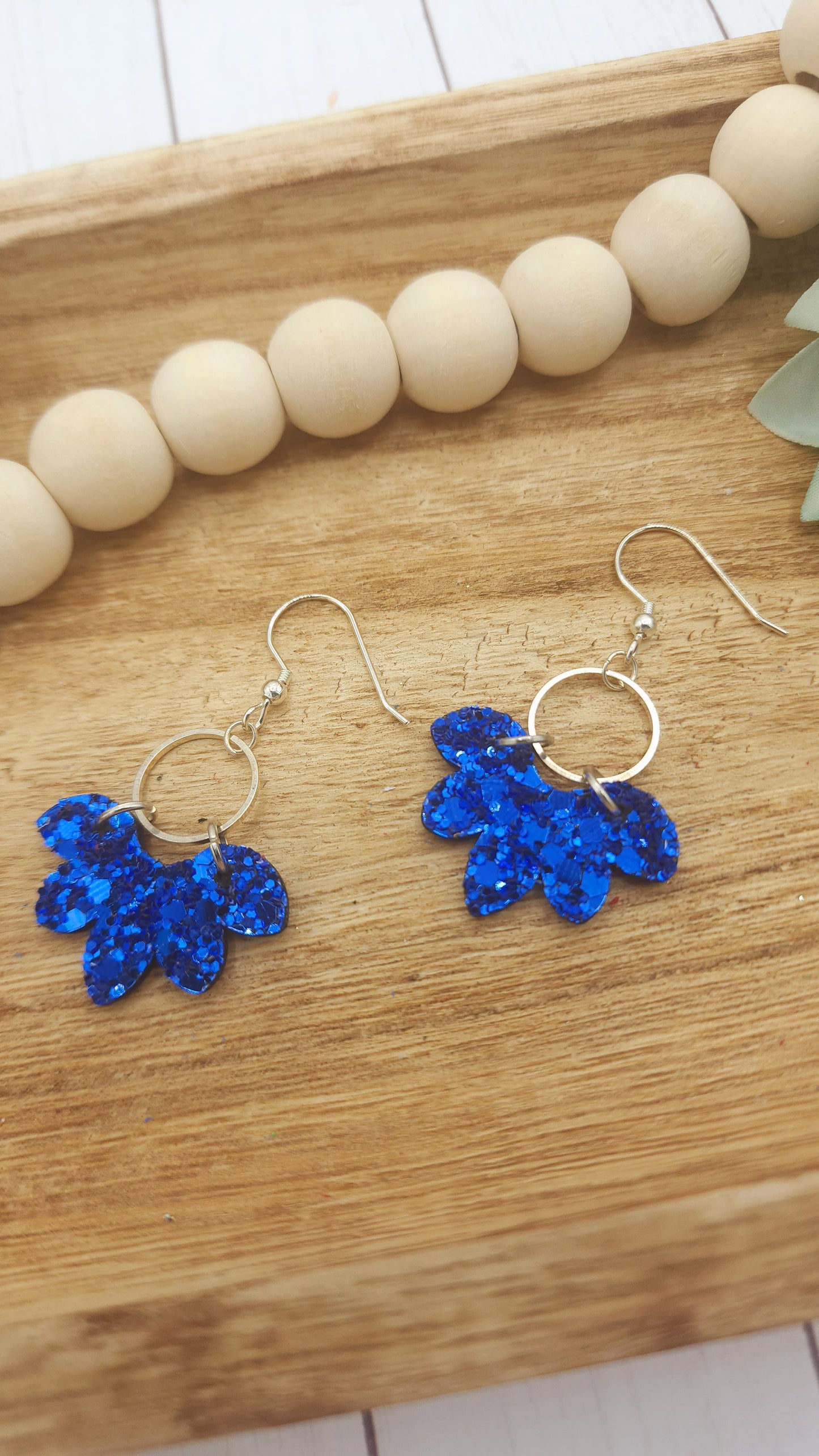 Blue Glitter Presley Earrings
