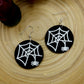 Glow In The Dark Spider and Web on Black Cork Rounds