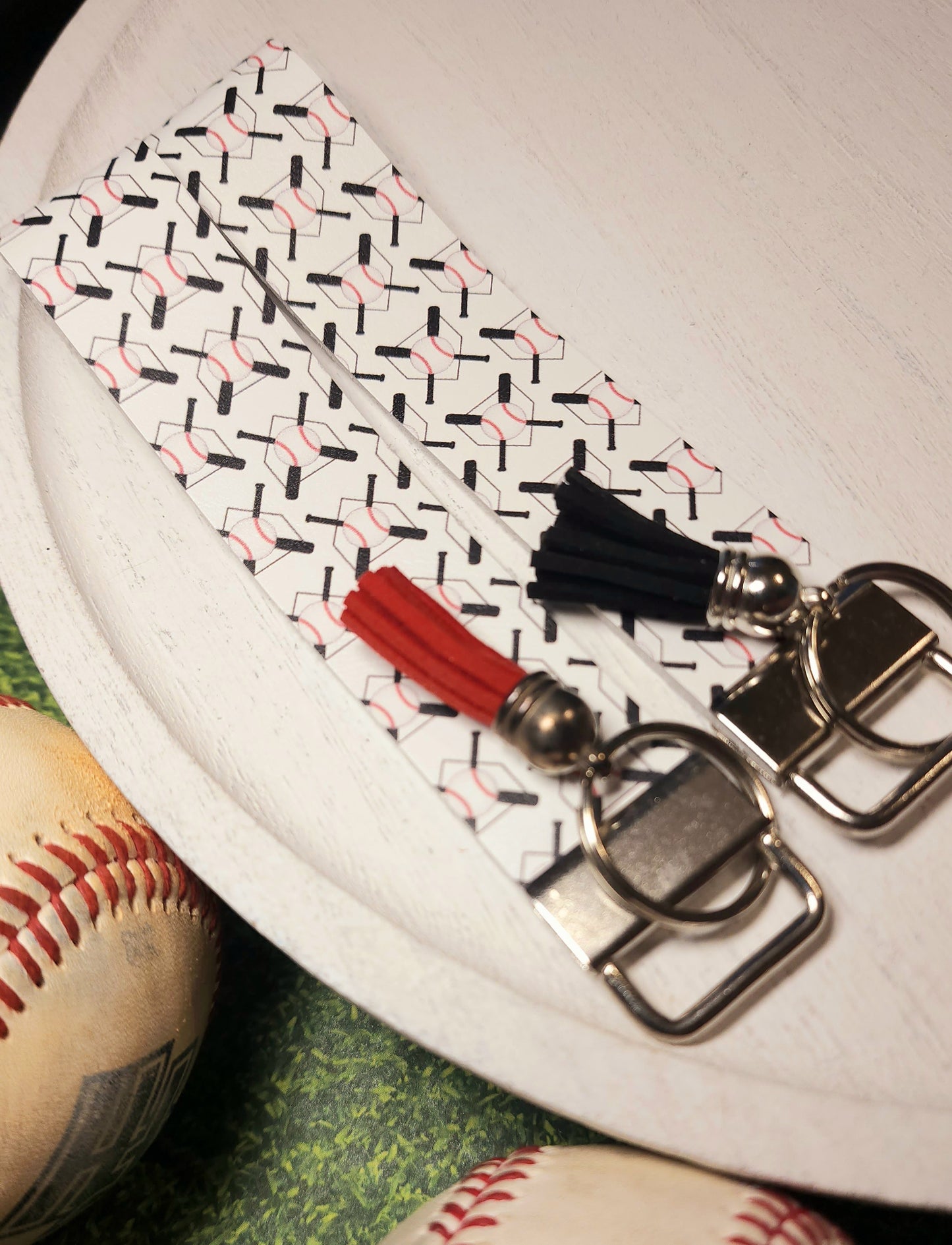 Home Plate Baseball Key Fobs Wristlets