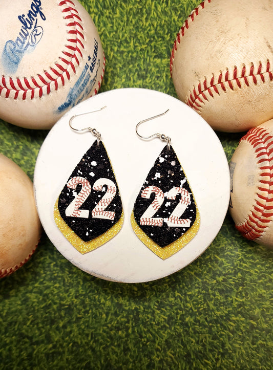 Personalized Baseball/Softball Double Layered Earrings