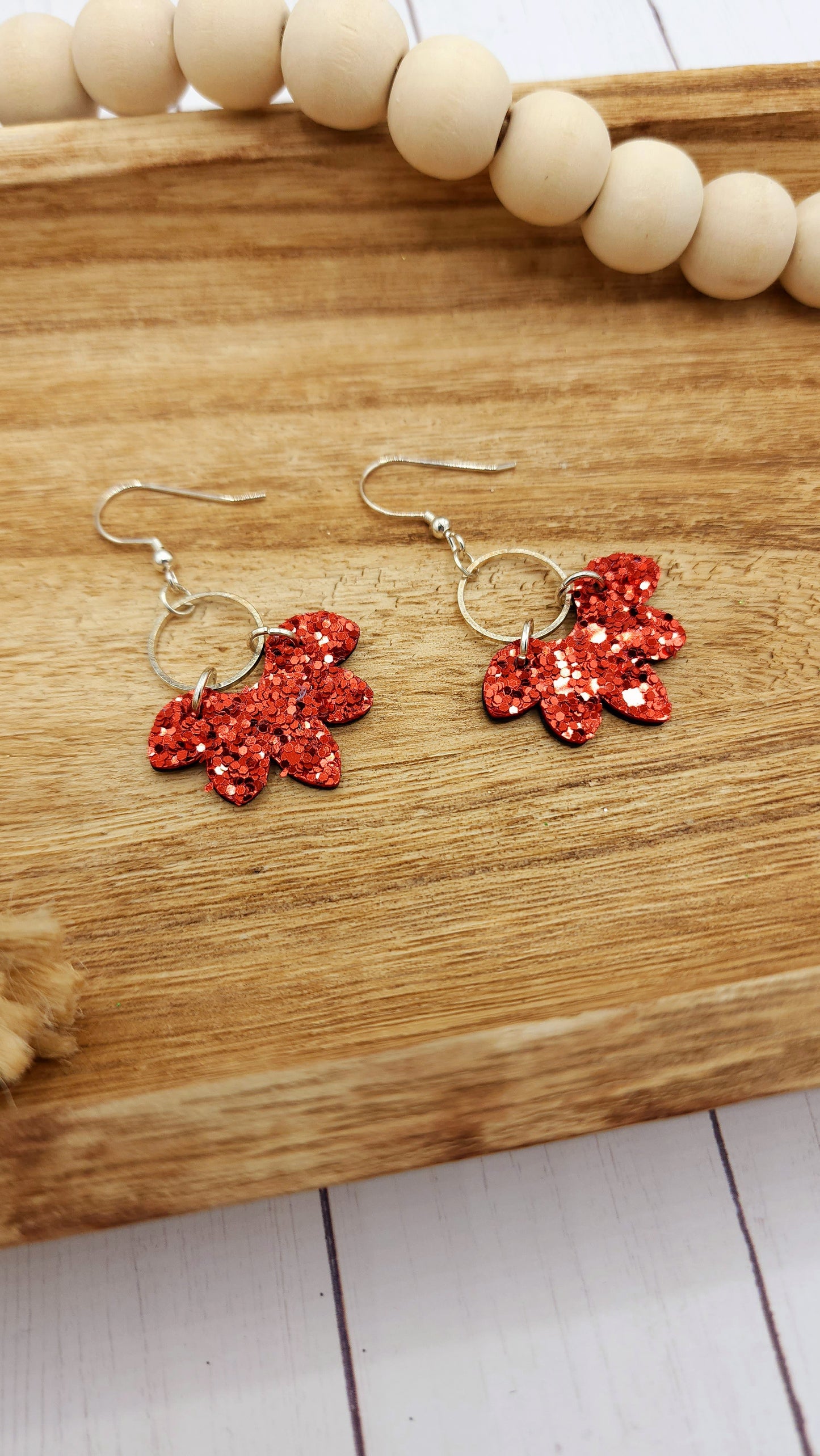 Red Glitter Presley Earrings