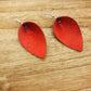Metallic Red Saffiano Pinch Earrings (3 sizes available)