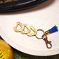 Softball Stitching Interlocking Keychain