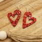 Whimsical Red Glitter Hearts