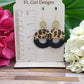 Leopard and Black Hoop Cork Earrings