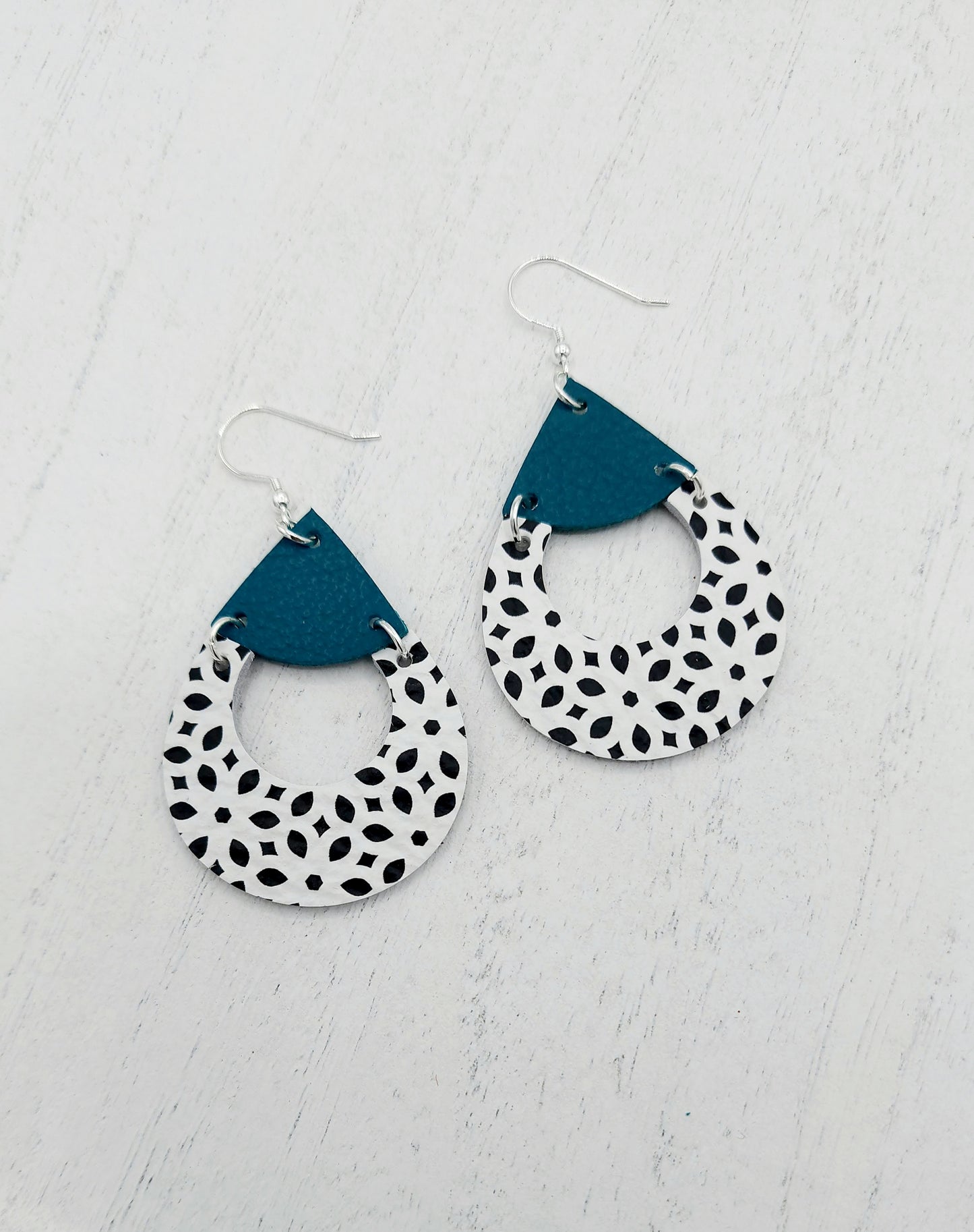 Abstract Geometric Hoops with Teal