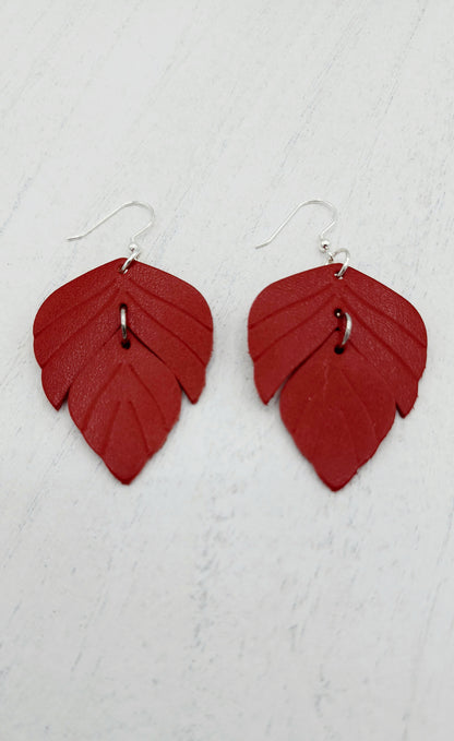 Embossed Leaf Earrings