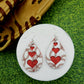 Baseball / Softball Heart Teardrop Genuine Leather Earrings