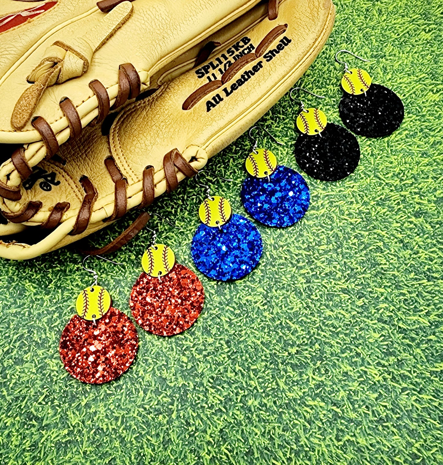 PREORDER Glitter Baseball Jordan Earrings