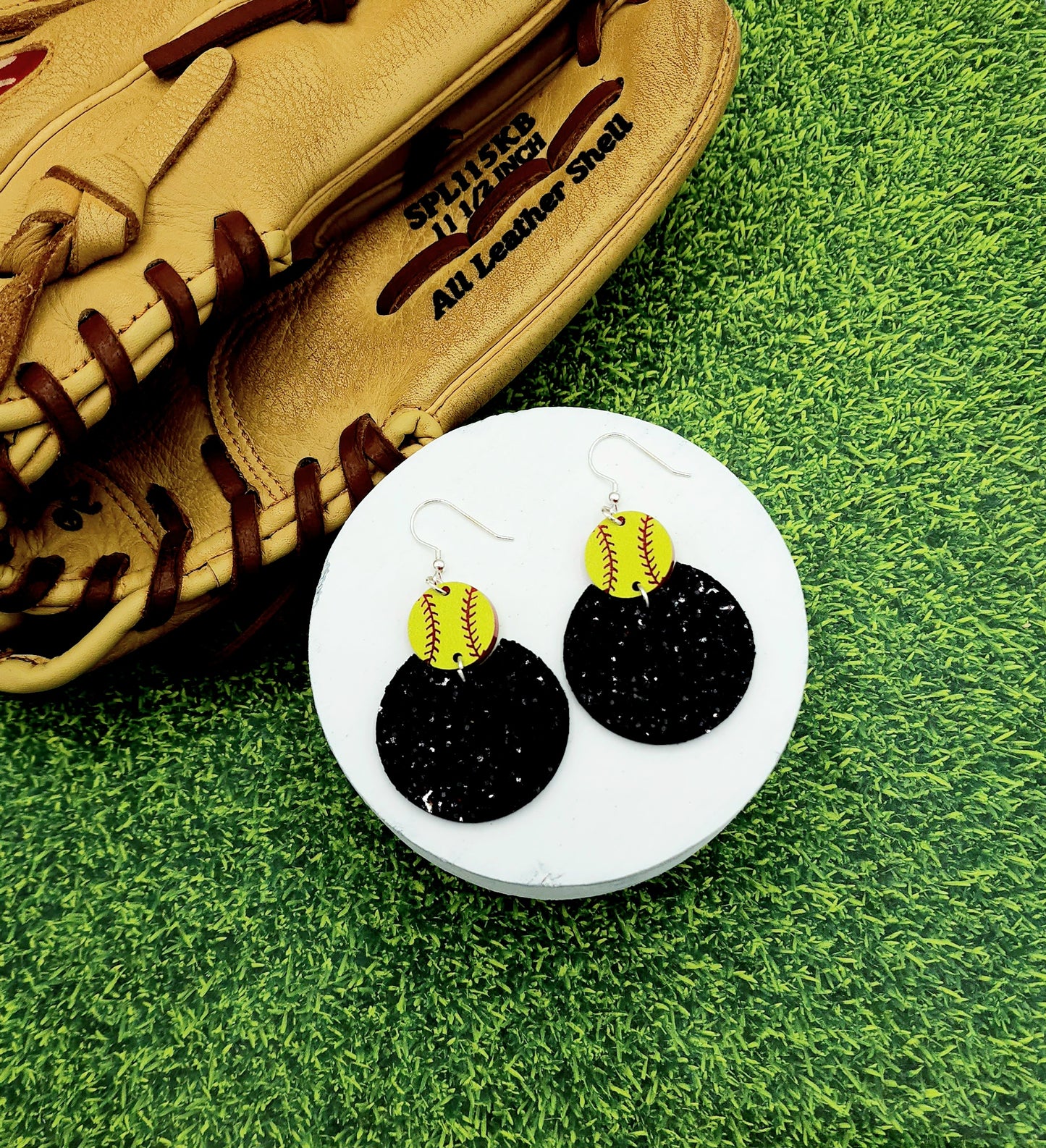 Glitter Softball Jordan Earrings