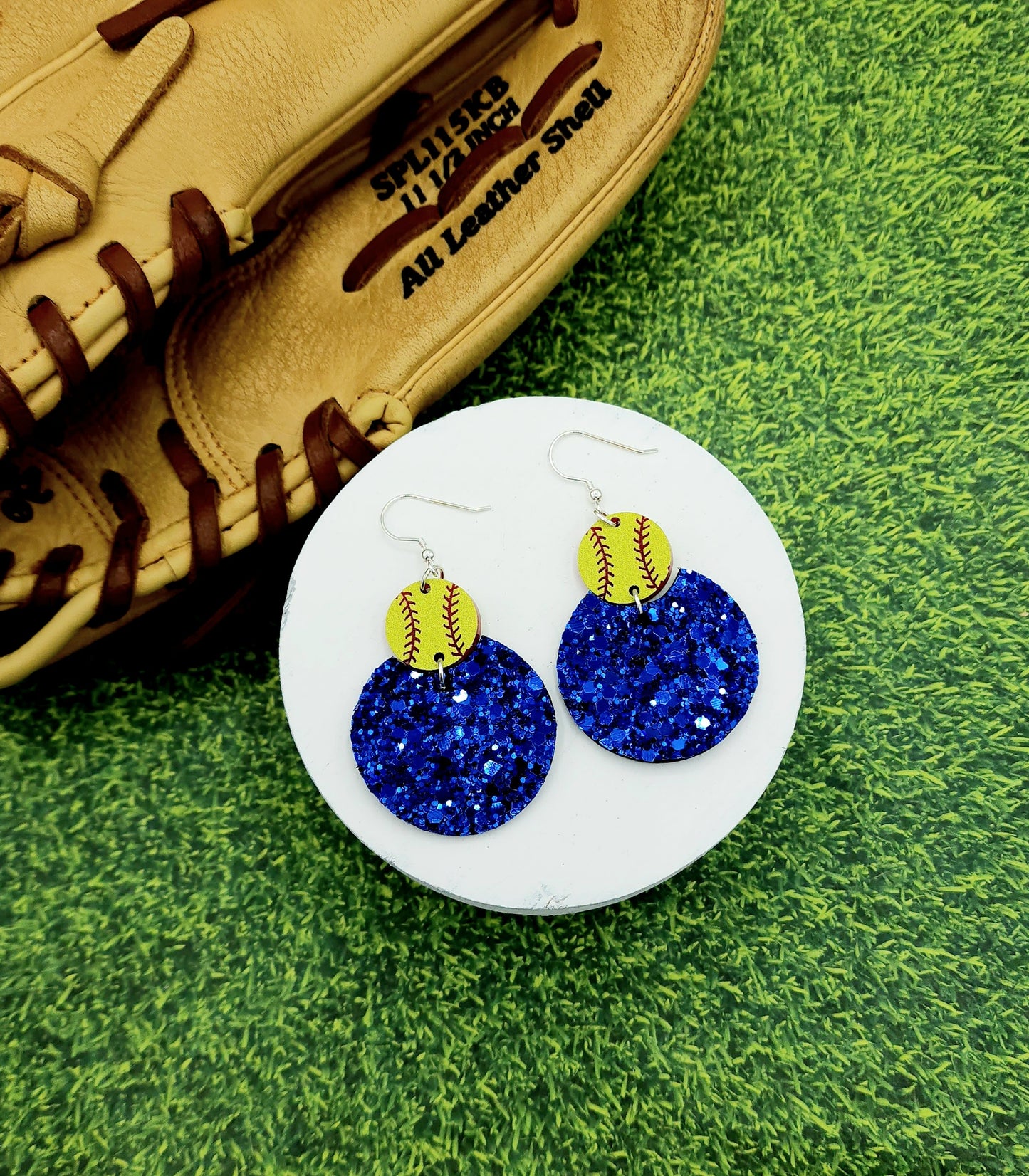 Glitter Softball Jordan Earrings