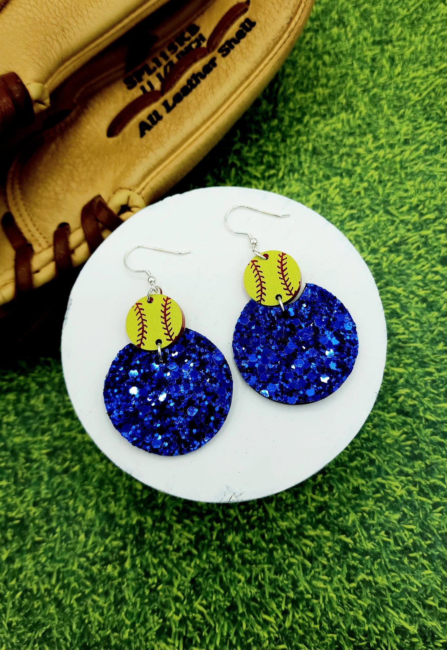 Glitter Softball Jordan Earrings