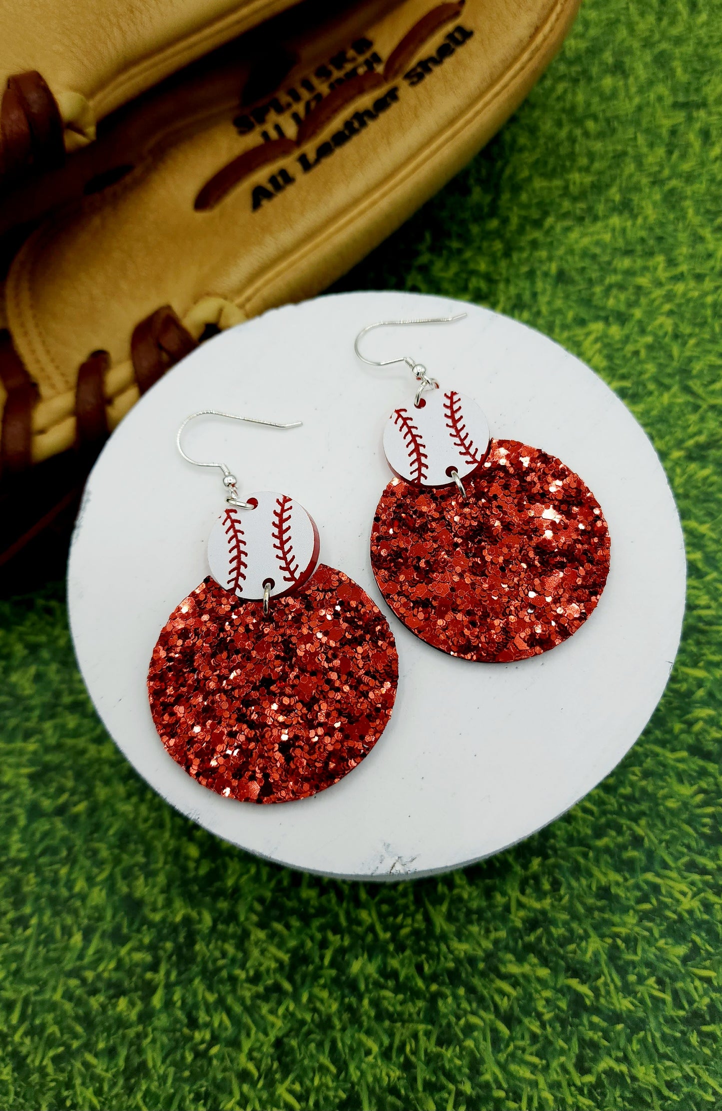 Glitter Baseball Jordan Earrings