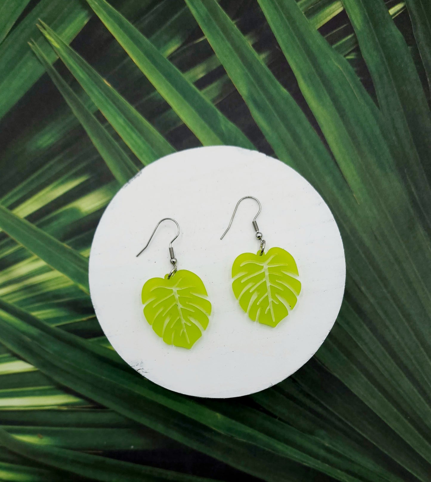 Monstera Palm Leaf Acrylic Earring