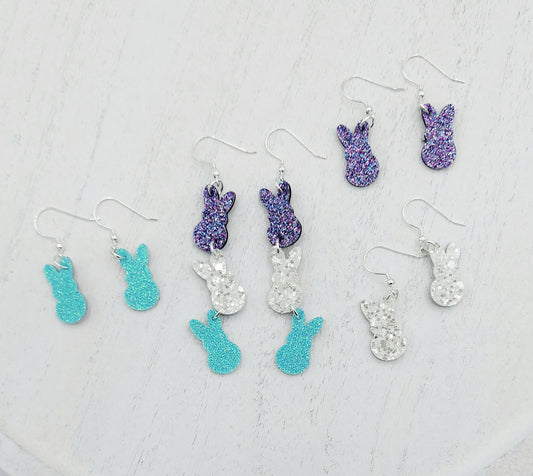 Glitter Mini Bunny Earring Collection