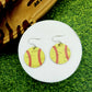 Softball Cork Round Earrings (2 sizes available)